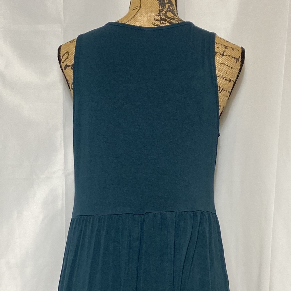 Bottle Blue Sleeveless Midi Dress M - Picture 5 of 8